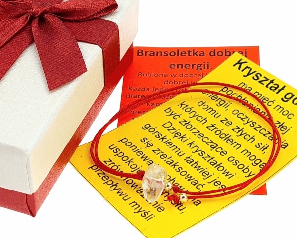 e120 Bransoletka dobrej energii - kryształ górski kamień naturalny sznurek
