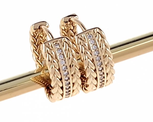 3470 Złote kolczyki cyrkonie pozłacane 18k Xuping wiszące 