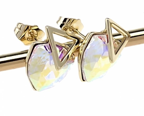 1932h Kolczyki złote pozłacane wtyczki 14K Xuping Austrian Crystal