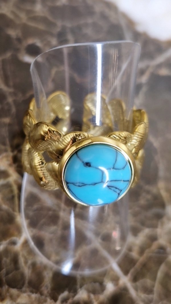 3721a Pierścionek złoty stal chirurgiczna 316L regulowany 