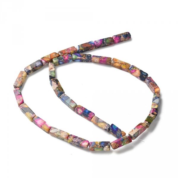 2573 Jaspis cesarski kamień naturalny, kształt sześcianu 13~13,5x4~4,5x4~4,5 mm