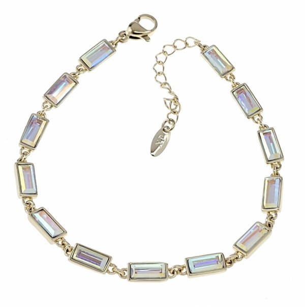 1326 Bransoletka elegancka Austrian Crystal złota cyrkonie 17+3 pozłacana 14k Xuping 