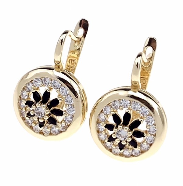 позолоченные серьги с эксклюзивным фианитом