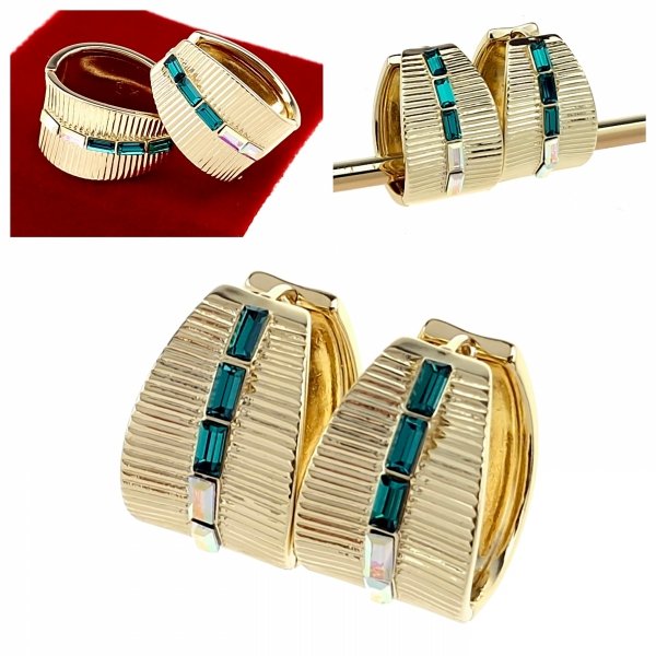 позолоченные серьги с эксклюзивным фианитом