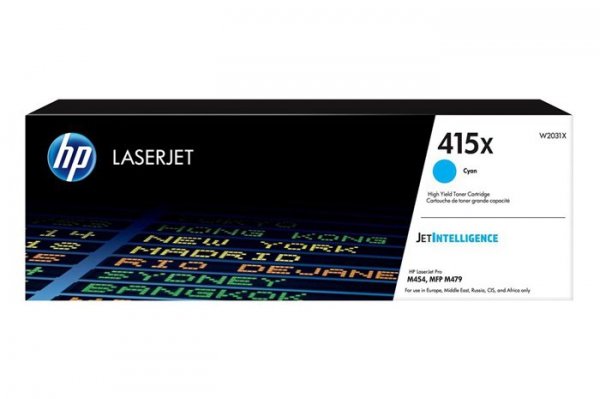 Oryginalny Toner Cyan HP Color LaserJet Color Pro M454, M479, MFP M454, MFP M479, Enterprise M455, MFP M480, Managed E45028, E47528 (415X W2031X)