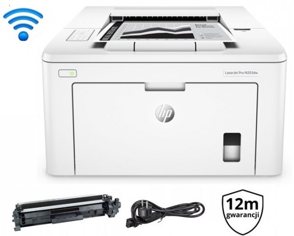 HP LaserJet Pro M203dw | WiFi | LAN | duplex | A4 | mono | 8k | po serwisie | toner | GW12 G3Q47A 