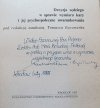 Decyzja sędziego w sprawie wymiaru kary i jej psychospołeczne uwarunkowania / dedykacja autorska