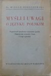 Dr Witold Doroszewski • Myśli i uwagi o języku polskim