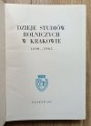 Dzieje Studiów Rolniczych w Krakowie 1890-1962