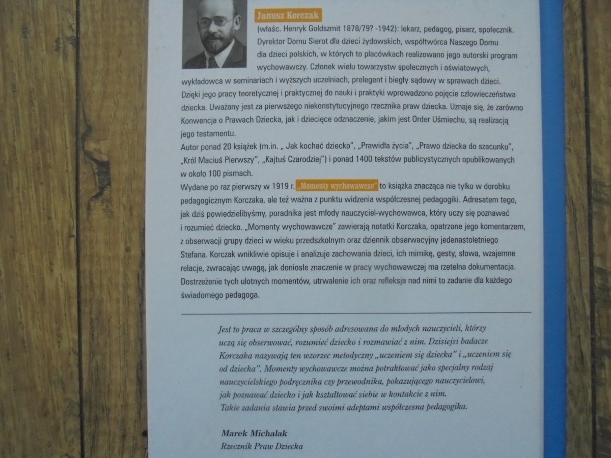Notatka Na Temat Janusza Korczaka Janusz Korczak • Momenty wychowawcze - Pedagogika - Psychologia, pedagogika