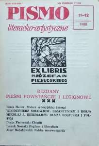 Pismo literacko-artystyczne 11-12/1988 • Bohdan Urbankowski, Mikołaj Bierdiajew, Borys Pasternak