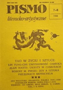 Pismo literacko-artystyczne 7-8/1988 • Taoizm, Lin Tung-Chi, Alan Watts, Robert Pirsing, Ernesto Cardenal