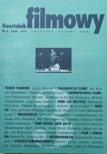 Kwartalnik filmowy 3 1993 • Gilles Deleuze, antropologia filmu