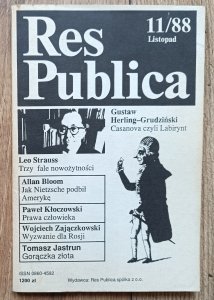 Res Publica 11/1988 / Leo Strauss, Allan Bloom