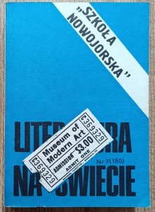 Literatura na świecie 7/1986 • Szkoła nowojorska, John Ashbery, Frank O'Hara