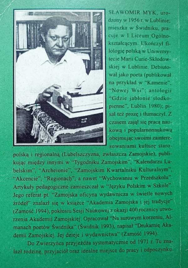Sławomir Myk Zwierzyniec i literatura