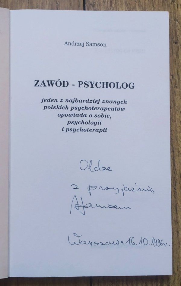 Andrzej Samson Zawód - psycholog