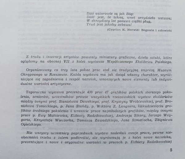 Współczesny ekslibris polski / VII ogólnopolska wystawa