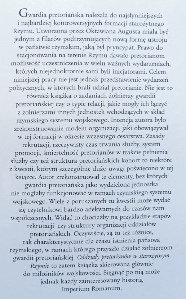 Ireneusz Łuć Oddziały pretorianów w starożytnym Rzymie