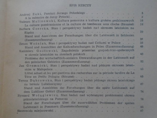 red. Andrzej Żaki • Zagadnienia okresu lateńskiego w Polsce