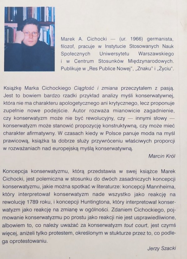 Marek Cichocki Ciągłość i zmiana