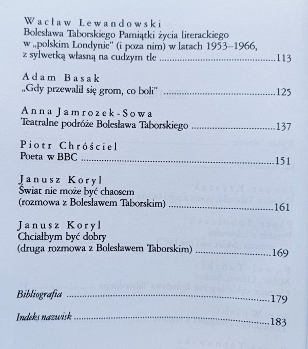 Przez lustra. Pisarstwo Bolesława Taborskiego / dedykacja Bolesława Taborskiego