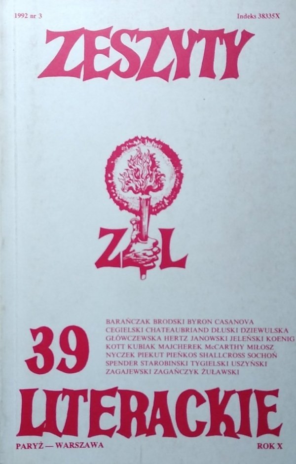  Zeszyty Literackie 39/1992 Josif Brodski, Czesław Miłosz