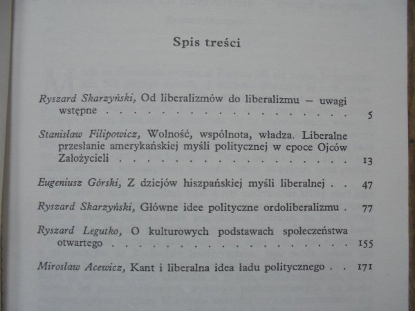 red. Ryszard Skarżyński • Studia nad liberalizmem