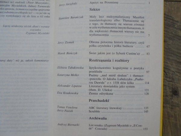Teksty Drugie 3/1990 • Przeszłość i przekład [Stanisław Barańczak, Tabakowska, przekład]