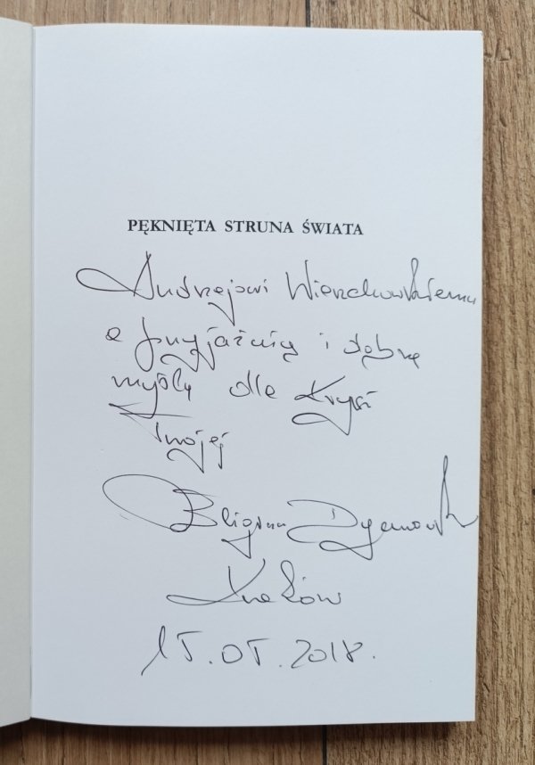 Eligiusz Dymowski Pęknięta struna świata [dedykacja autorska']