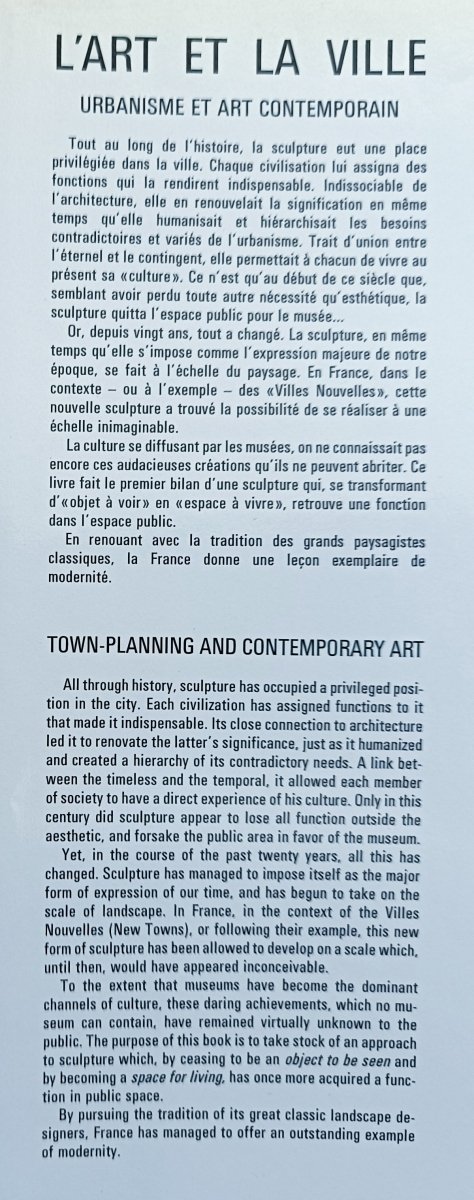 L'art et la ville: urbanisme et art contemporain / Town-planning and Contemporary Art