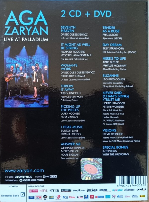 Aga Zaryan Live at Palladium 2CD+DVD