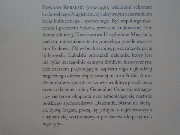Edward Kubalski • Niemcy w Krakowie. Dziennik 1.IX.1939-18.I.1945