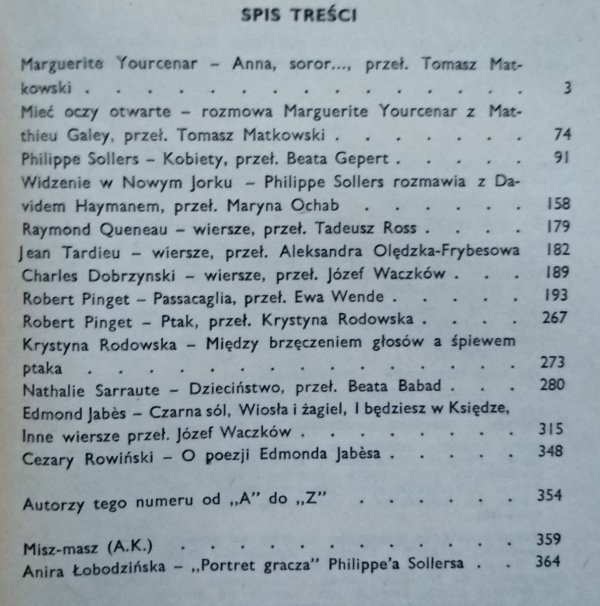 Literatura na świecie 2/1986 • [Marguerite Yourcenar, Phillipe Sollers, Raymond Queneau, Edmond Jabes]