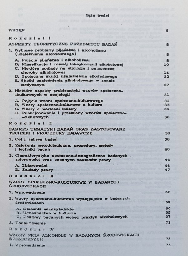 Wzory społeczno-kulturowe a zjawisko pijaństwa i alkoholizmu w środowisku robotniczym