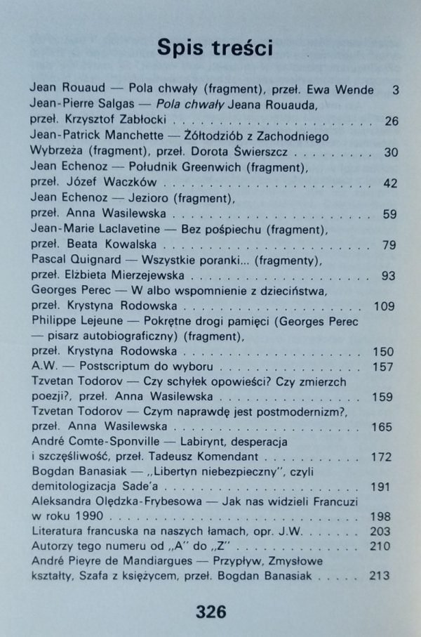 Literatura na Świecie 1/1992 (246) • Jean Rouaud, Georges Perec, Tzvetan Todorov