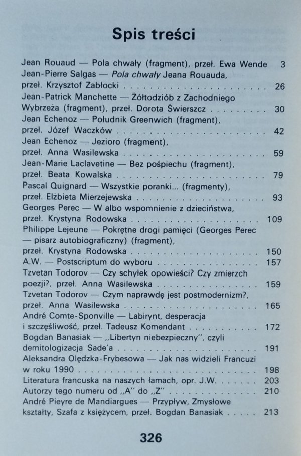 Literatura na Świecie 1/1992 (246) • Jean Rouaud, Georges Perec, Tzvetan Todorov