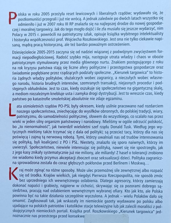 Wojciech Roszkowski Kierunek Targowica. Polska 2005-2015