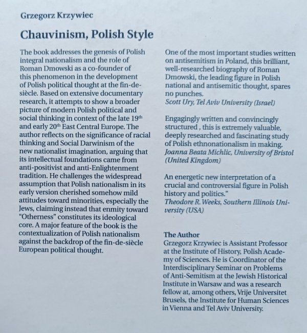 Grzegorz Krzywiec Chauvinism, Polish Style. The Case of Roman Dmowski (Beginnings: 1886-1905)