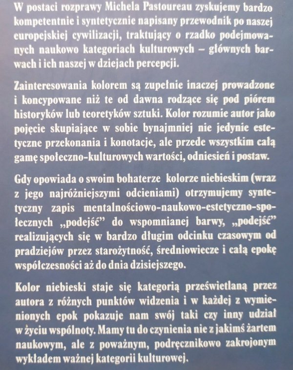 Michel Pastoureau Niebieski. Historia koloru