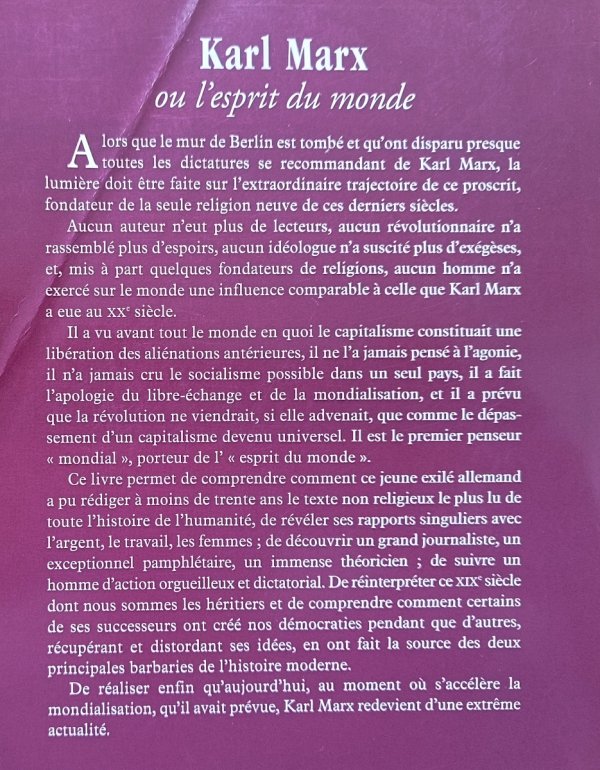 Jacques Attali Karl Marx ou l'esprit du monde