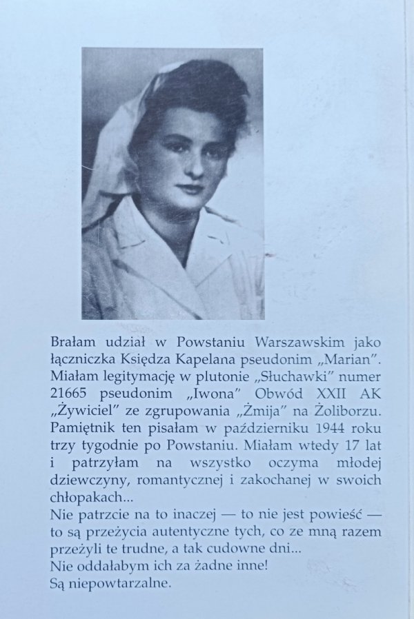 Anna Hołubowicz-Gadkowska 'Iwona' Pamiętnik łączniczki kapelana / z autografem autorki