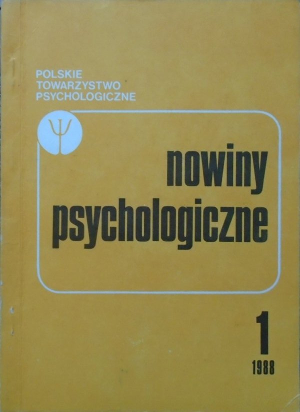 Nowiny psychologiczne 1/1988 [Carl Rogers, samobójstwo, żałoba]