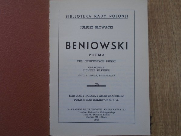 Juliusz Słowacki • Beniowski. Poema [1946]