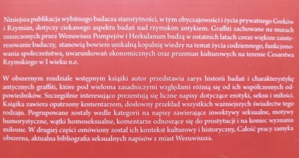 Andrzej Wypustek • Rzymskie graffiti seksualne, erotyczne i miłosne z Pompejów i Herkulanum (I wiek n.e.)