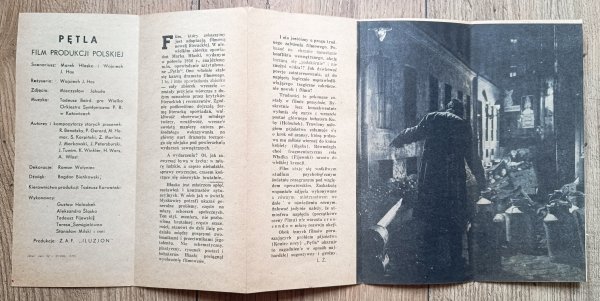 Program filmowy Pętla / 1957, Wojciech Has / Marek Hłasko