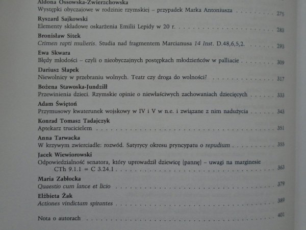 materiały konferencji naukowej • Contra Leges et Bonos Mores. Przestępstwa obyczajowe w starożytnej Grecji i Rzymie