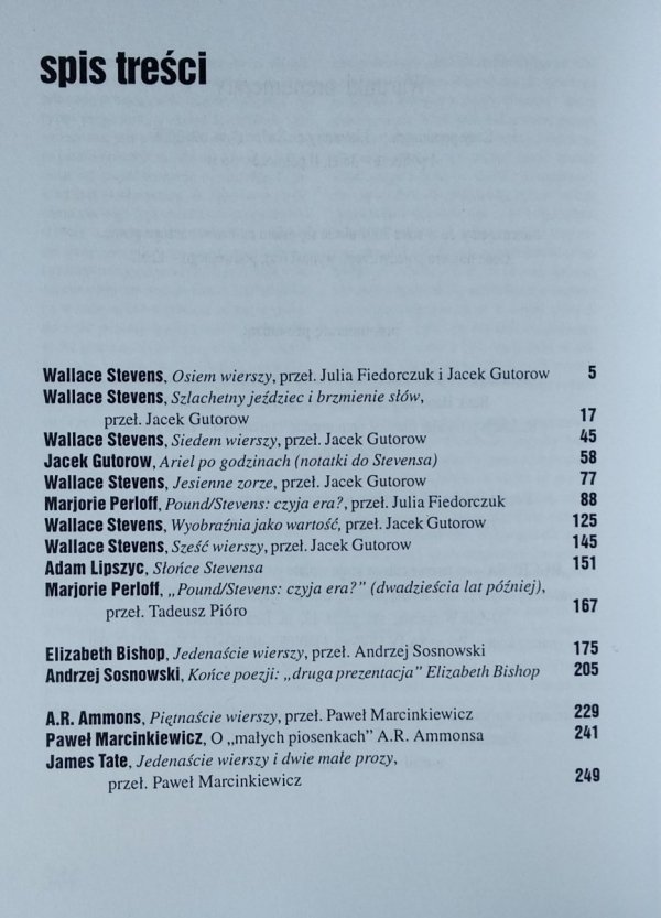  Literatura na Świecie 12/2000 • James State, Wallace Stevens, Elizabeth Bishop