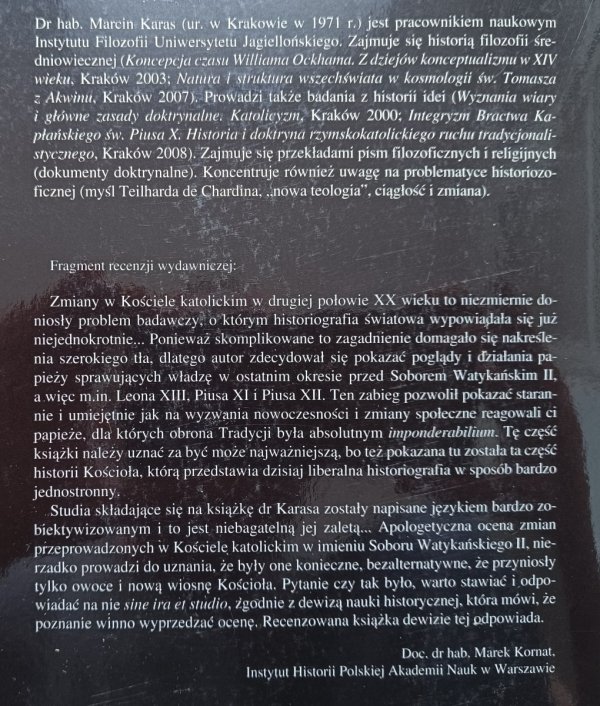 Marcin Karas Z dziejów Kościoła. Ciągłość i zmiana w Kościele rzymskokatolickim w XIX i XX wieku