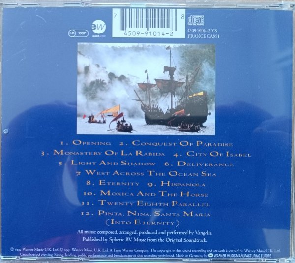 Vangelis 1492: Conquest of Paradise CD